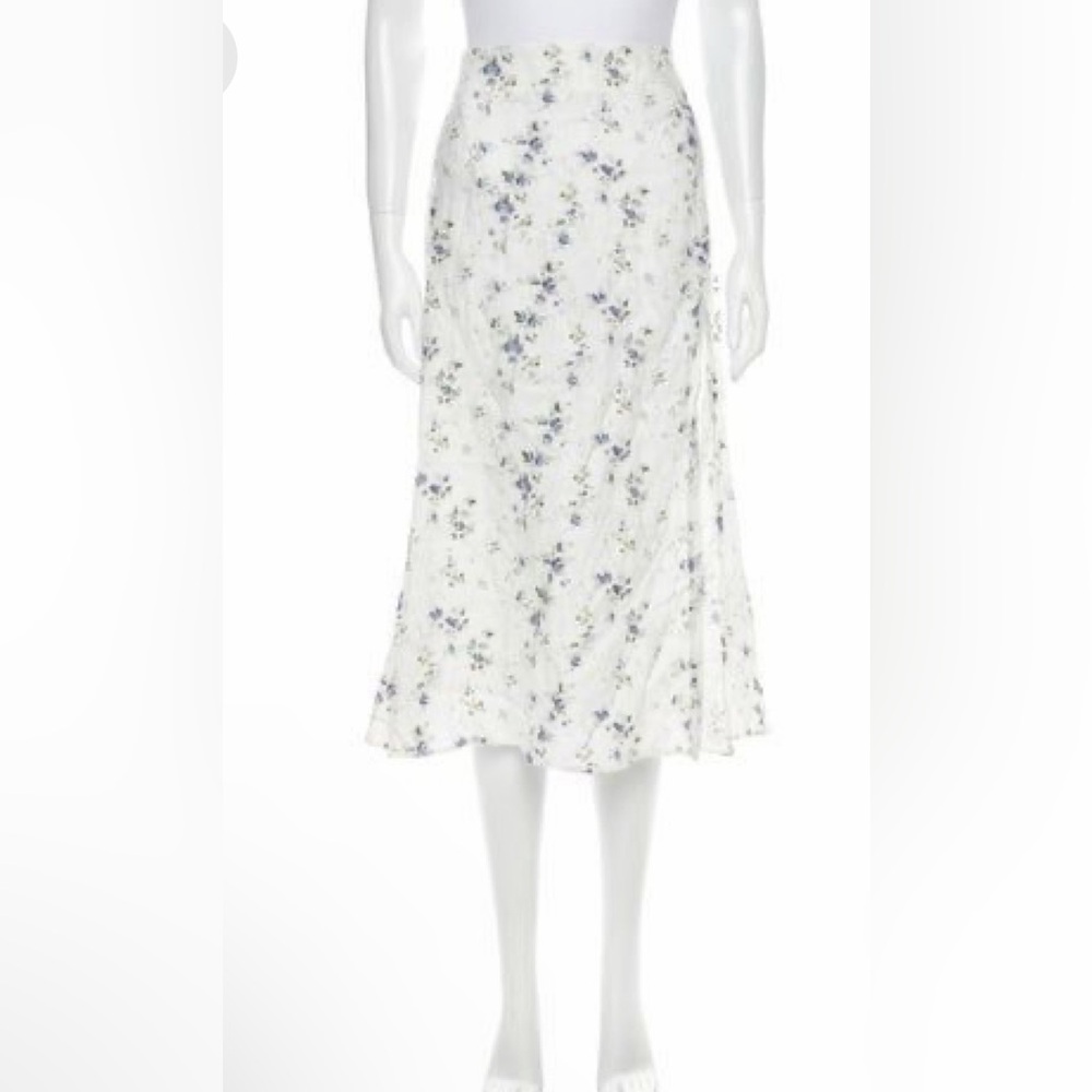 Reformation Laurie Linen Floral Skirt / size 0